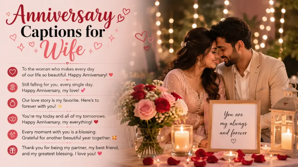 Anniversary Captions for Wife