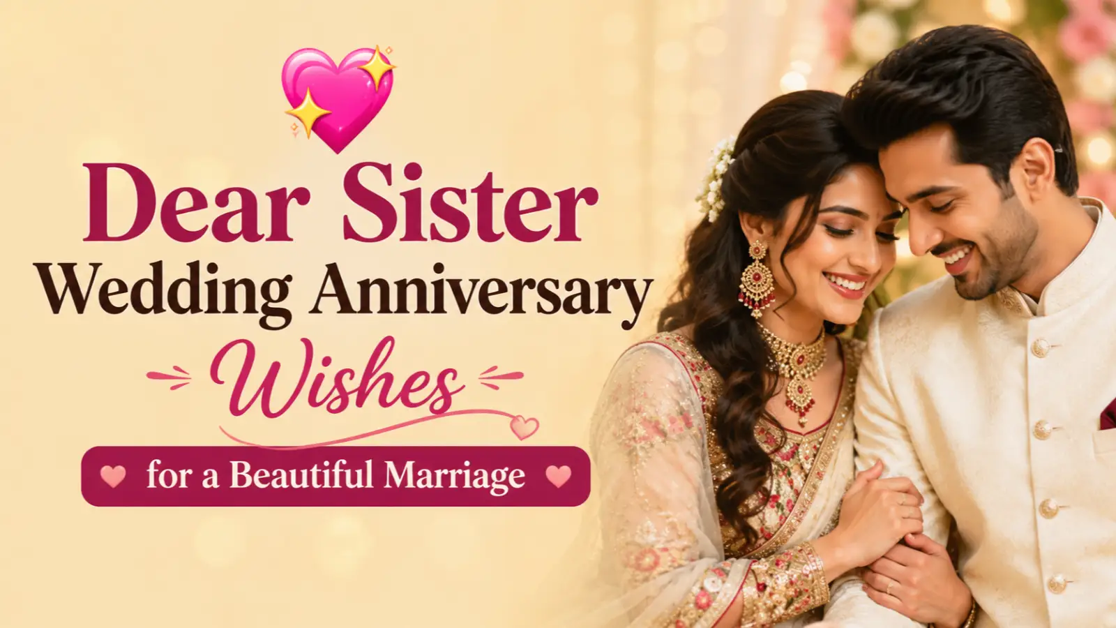 Dear Sister Wedding Anniversary Wishes for a Beautiful Marriage