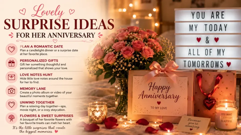 Lovely Surprise Ideas for Her Anniversary