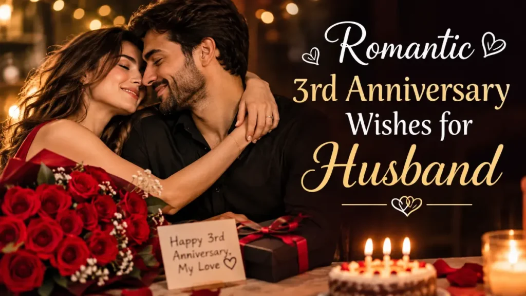 Romantic 3rd Anniversary Wishes for Husband