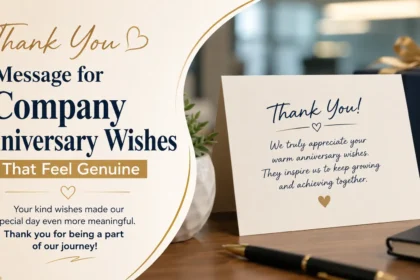 Thank You Message for Company Anniversary Wishes