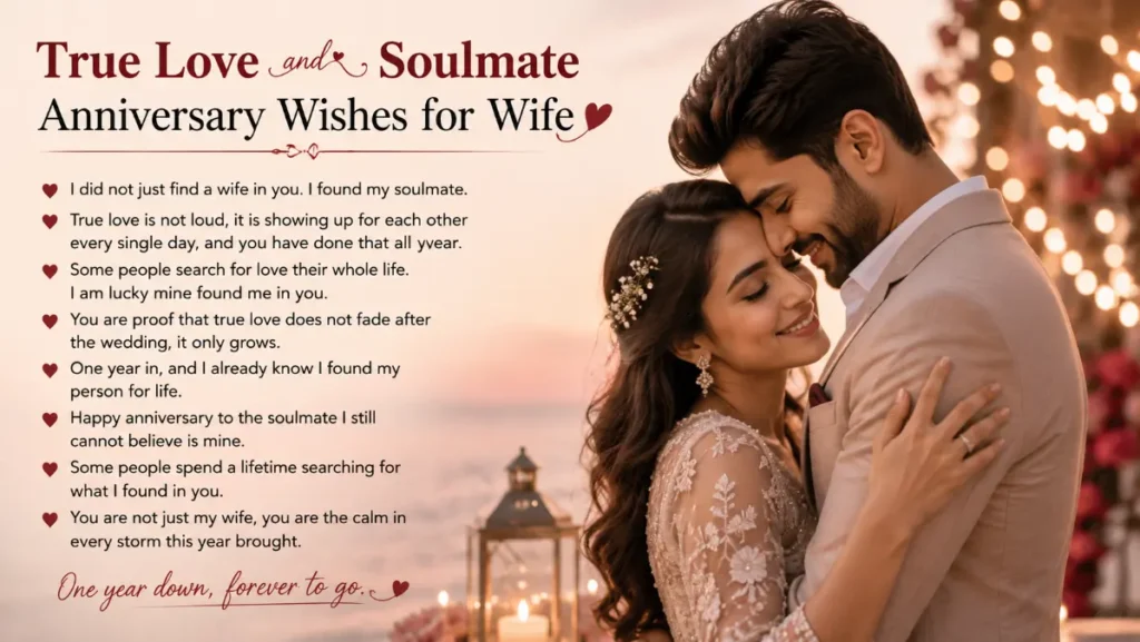 True Love and Soulmate Anniversary Wishes for Wife