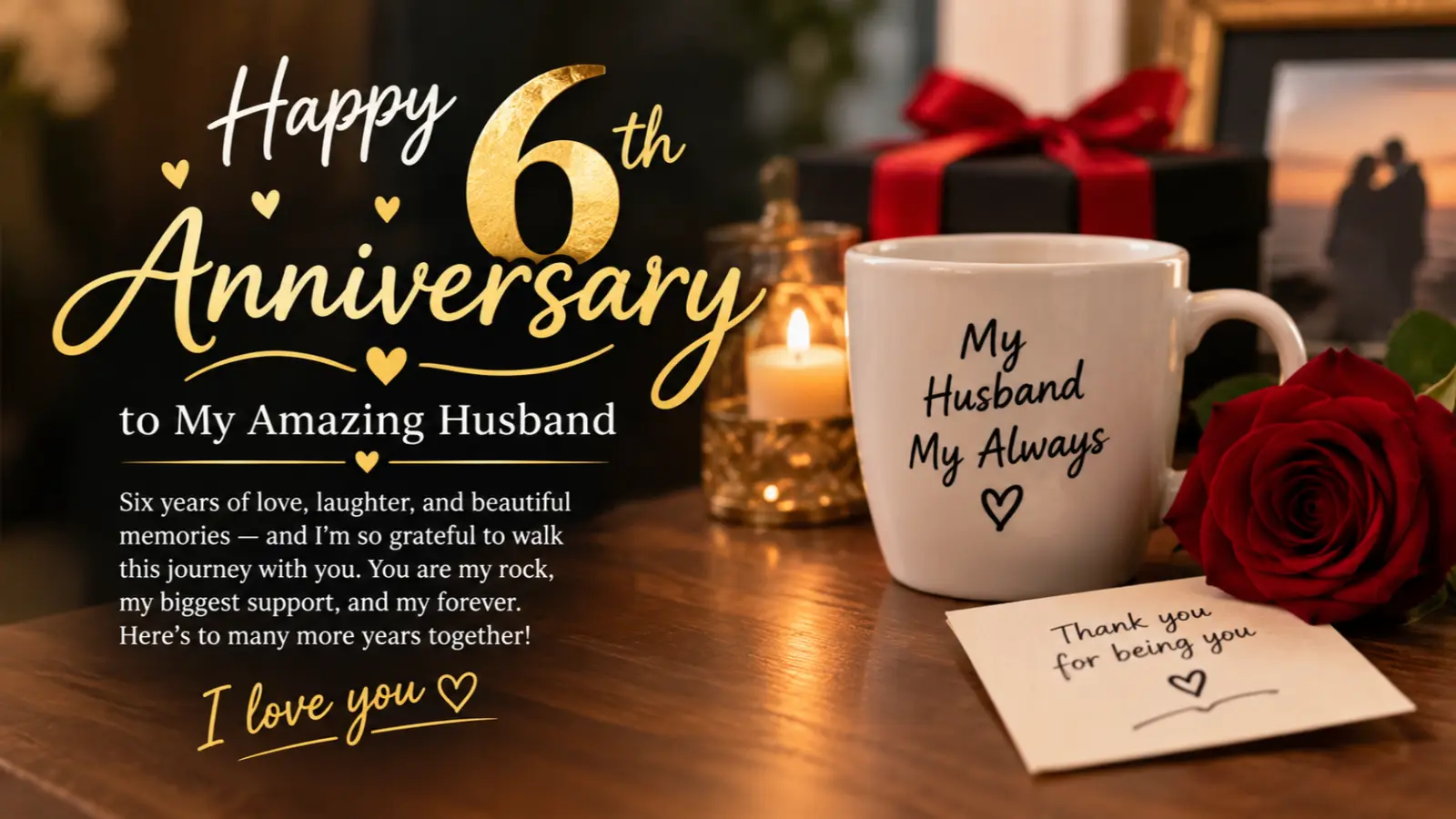 6th Anniversary Wishes for Husband