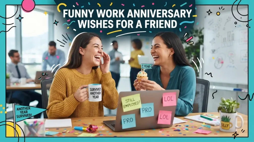 Funny Work Anniversary Wishes for a Friend