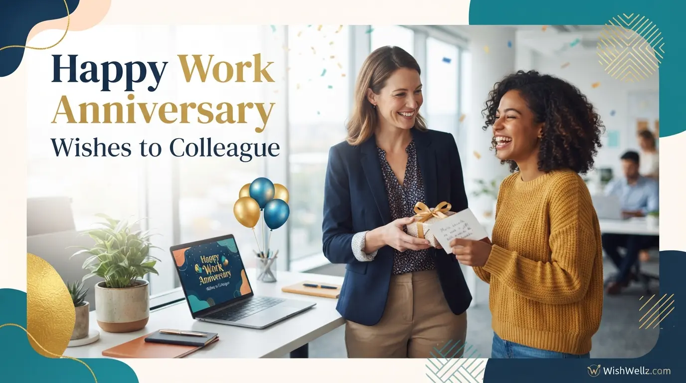 Happy Work Anniversary Wishes to Colleague