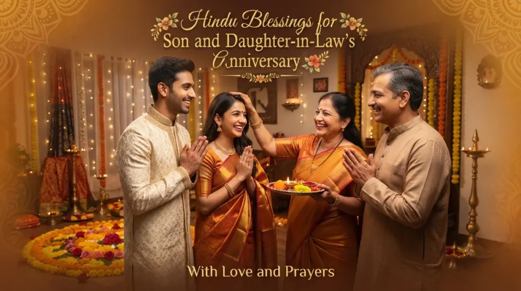 Hindu Blessings for Son and Daughter-in-Law's Anniversary