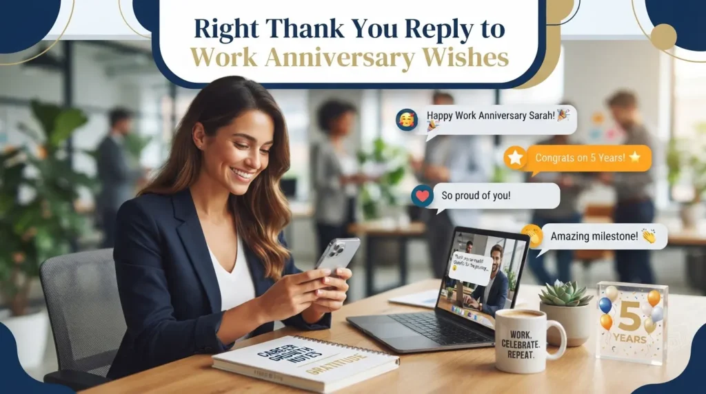 Right Thank You Reply to Work Anniversary Wishes