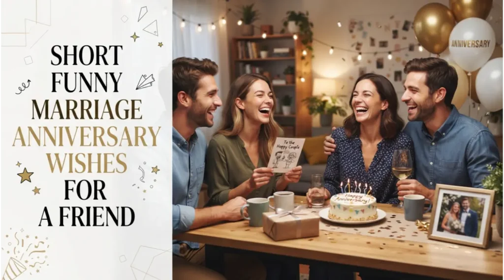 Short Funny Marriage Anniversary Wishes for a Friend
