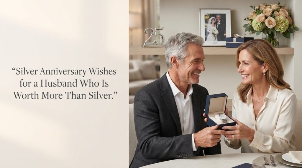 Silver Anniversary Wishes for a Husband