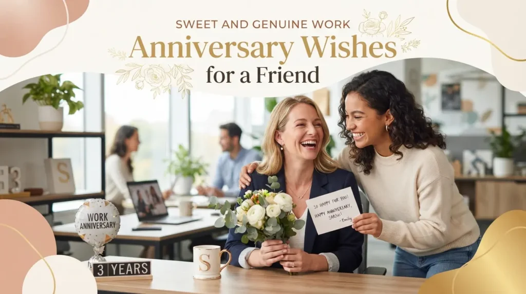 Sweet and Genuine Work Anniversary Wishes for a Friend