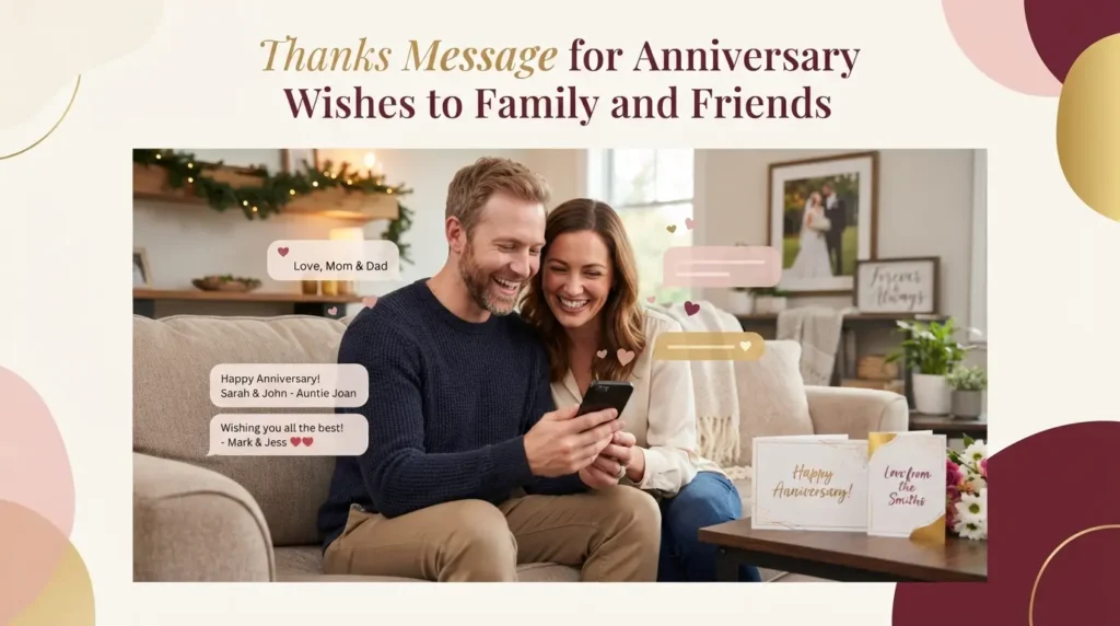Thanks Message for Anniversary Wishes to Family and Friends