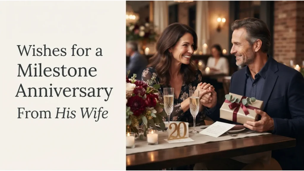 Wishes for a Milestone Anniversary From His Wife