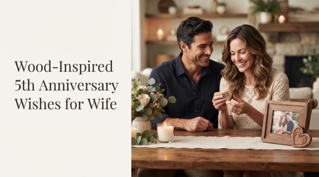 Wood-Inspired 5th Anniversary Wishes for Wife