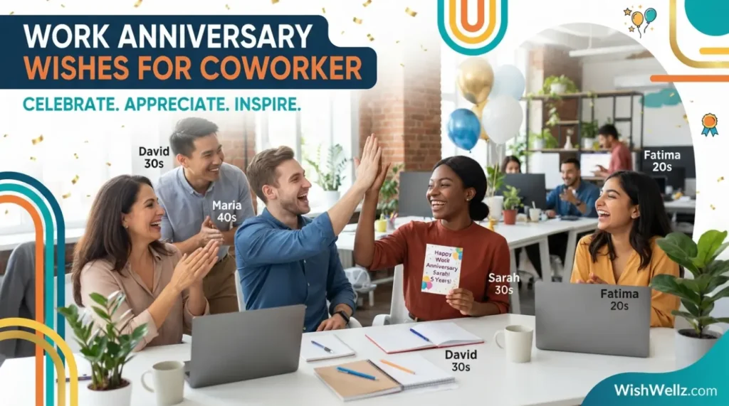 Work Anniversary Wishes for Coworker
