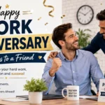 work anniversary wishes to friend