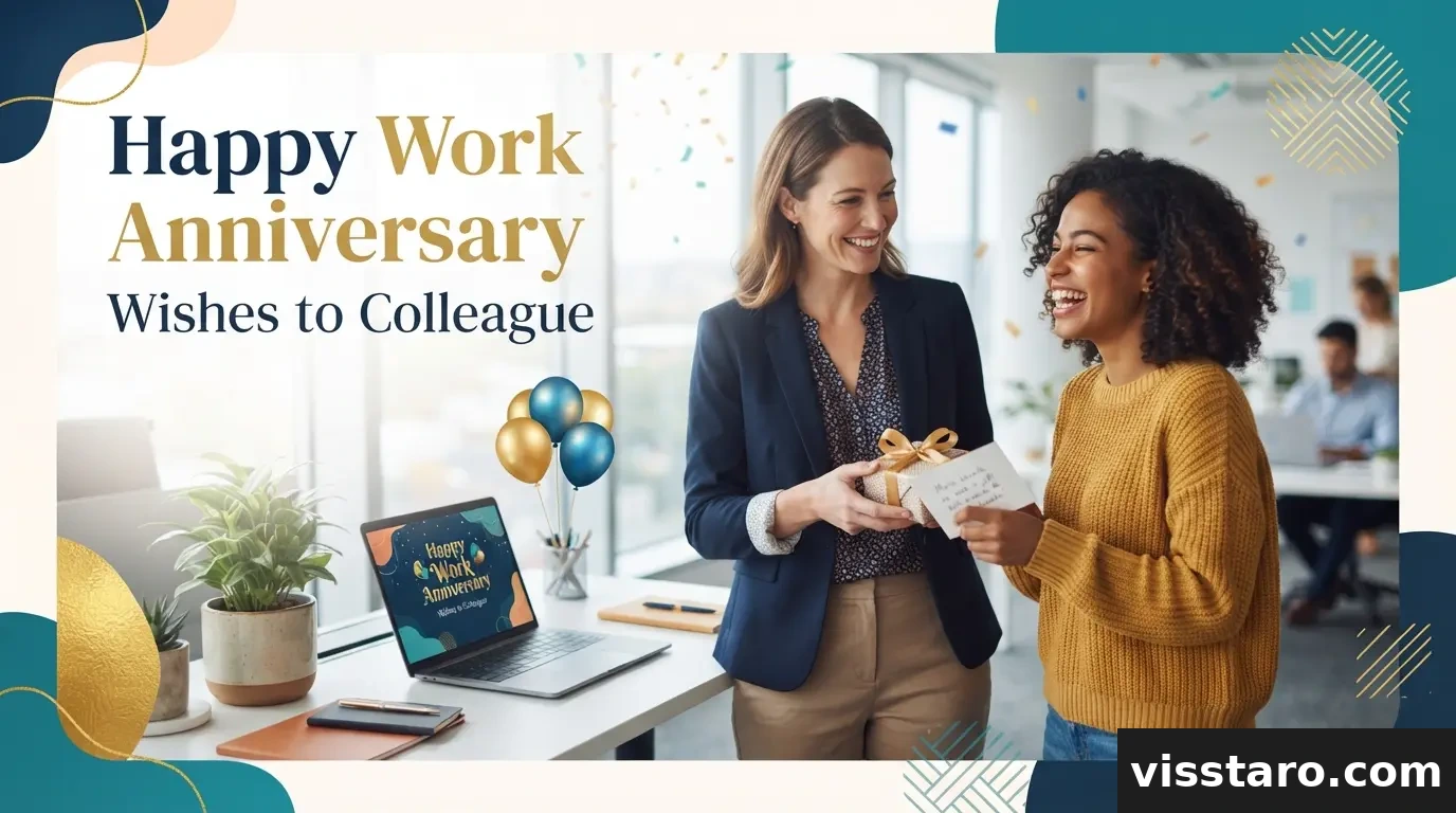 Happy Work Anniversary Wishes To Colleague