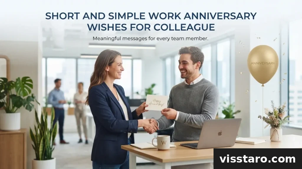 Happy Work Anniversary Wishes To Colleague